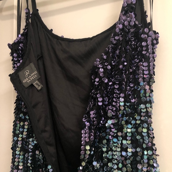 Adrianna Papell women’s sequined lace-up mini-dress. - Picture 3 of 5